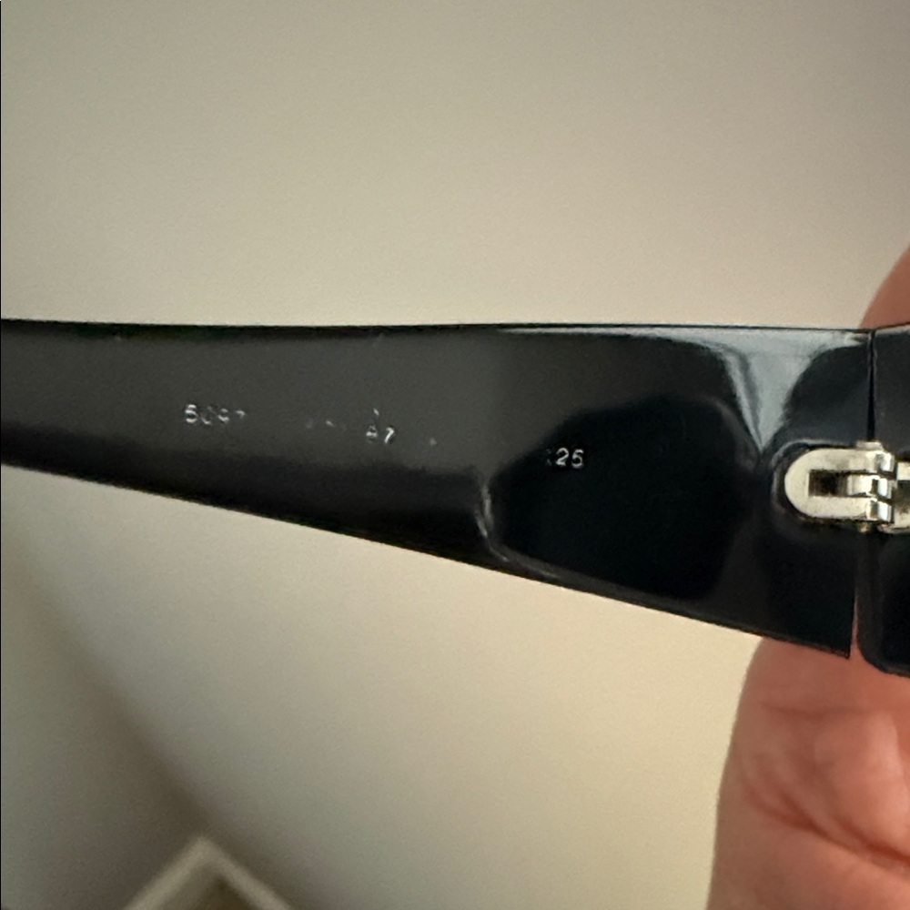 Vintage authentic CHANEL Black Quilted Sunglasses with Silver Accents - Picture 9 of 11